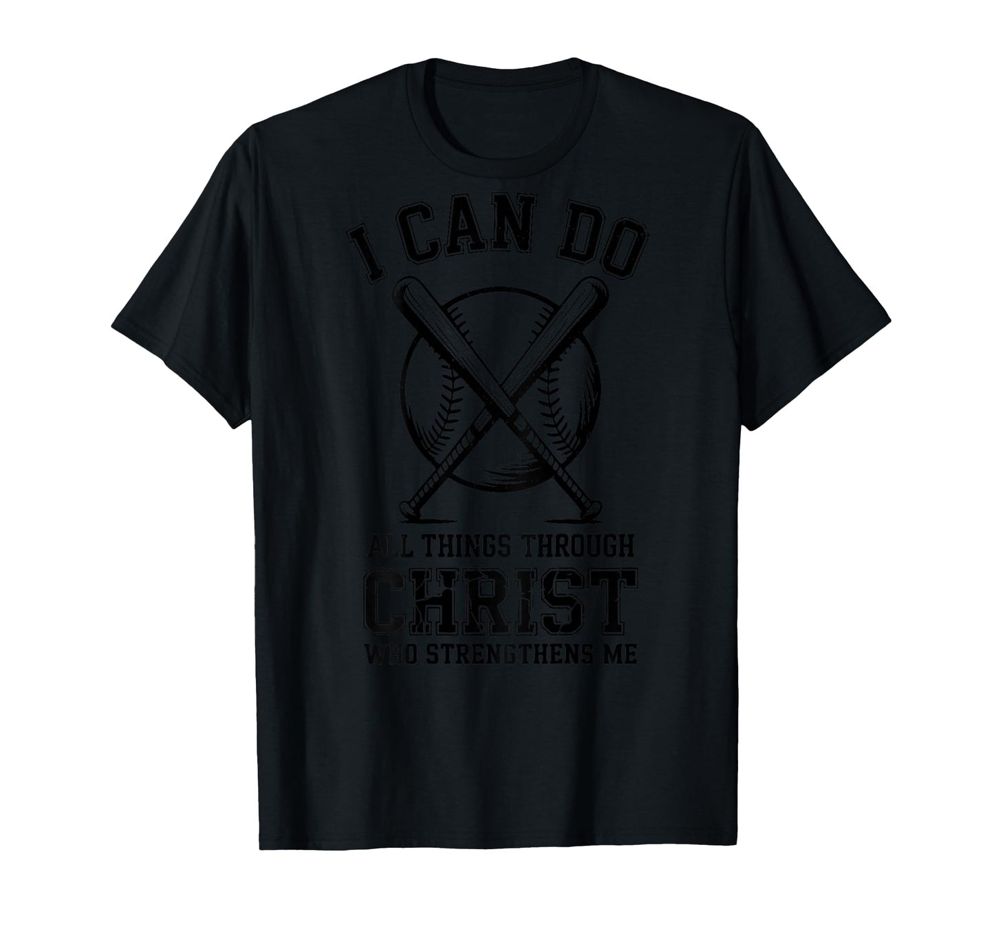 On-Back Philippians 4:13 Baseball Christian Boys Bible Verse T-Shirt