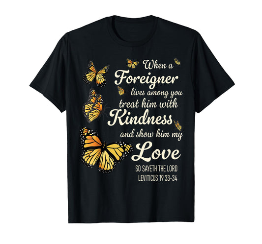 Bible Verse, Leviticus 19, Be Kind To Foreigners, Christian T-Shirt