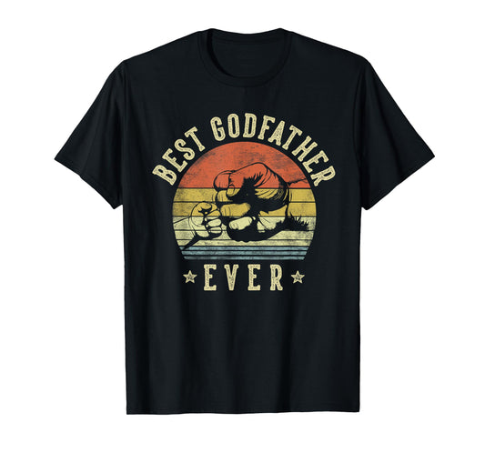 Best Godfather Ever Retro Fist Bump Vintage Design Godfather T-Shirt
