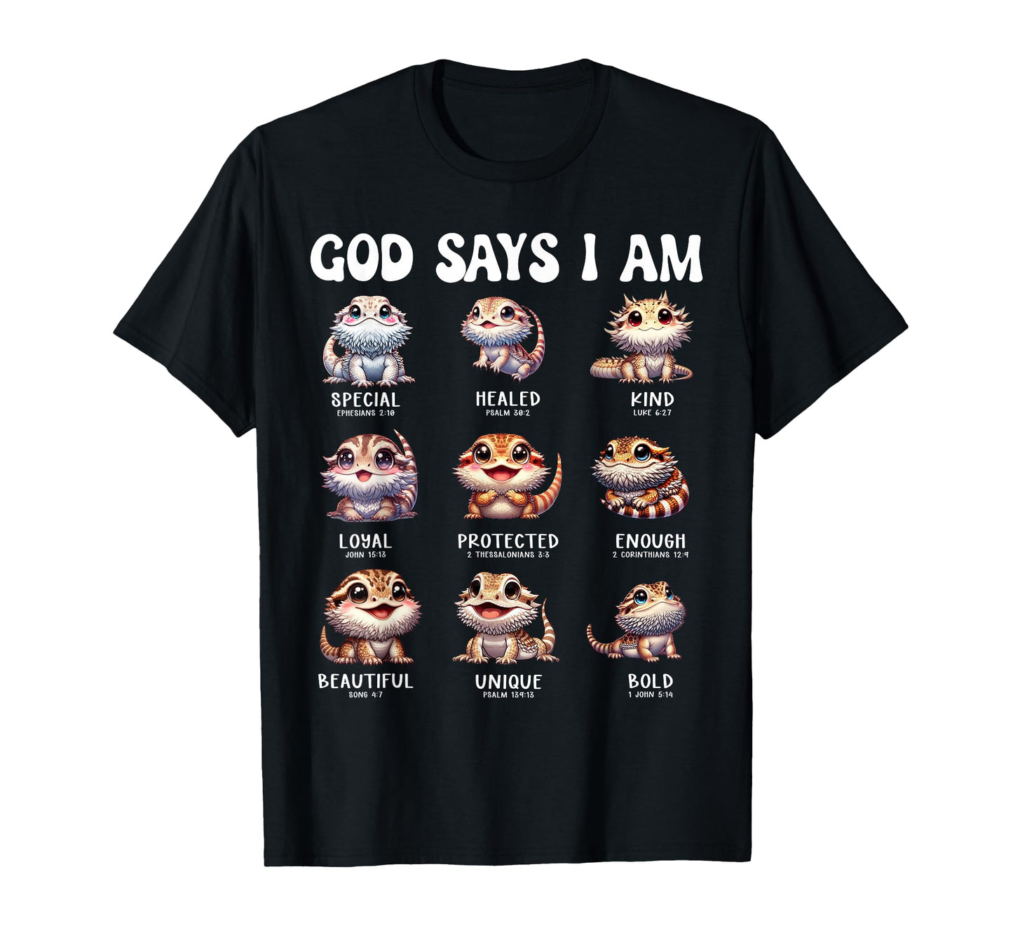 God Says I Am Cute Scripture Lizard Bible Design T-Shirt