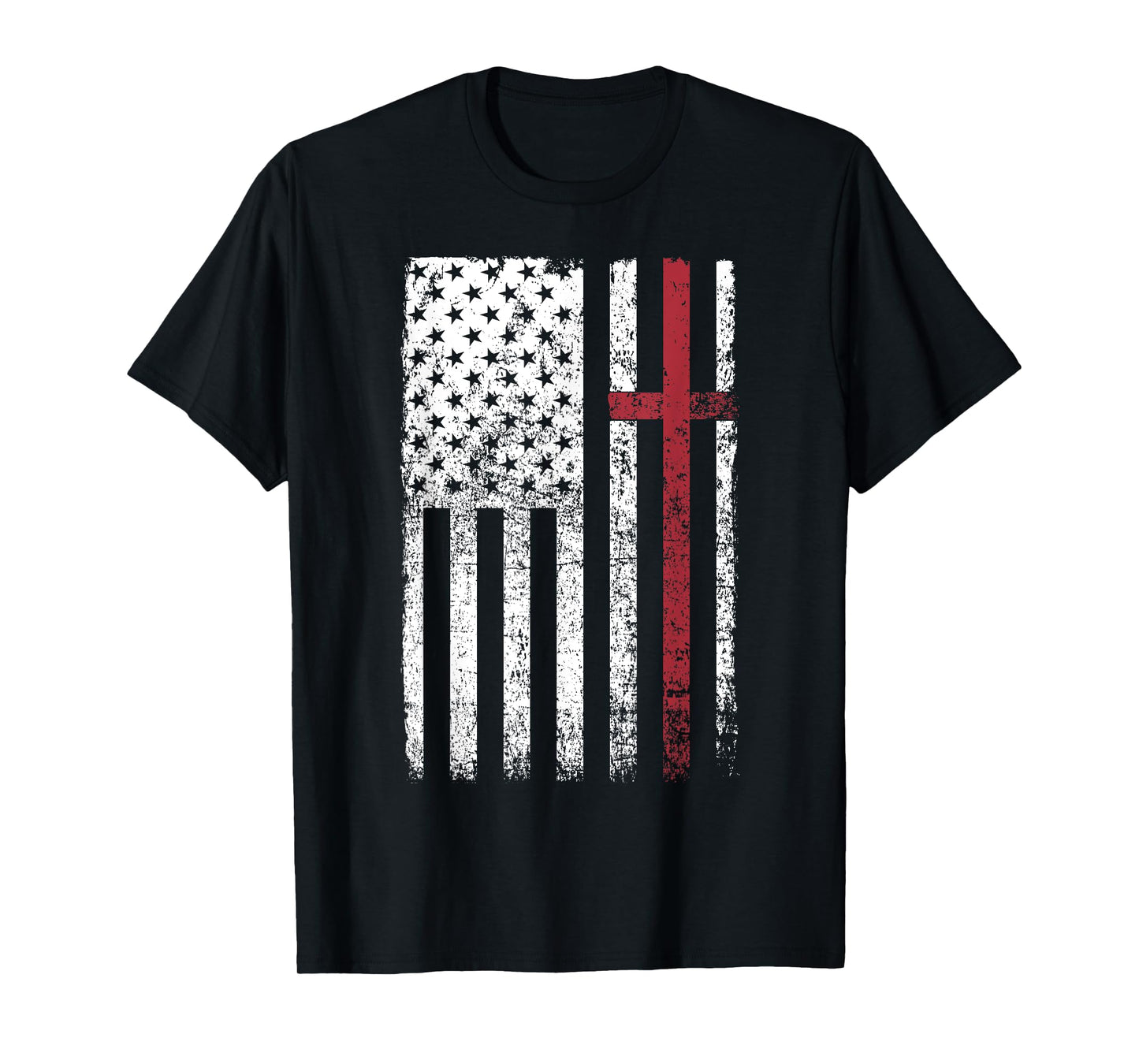 Christian US - USA Flag American Christ - Cross T-Shirt