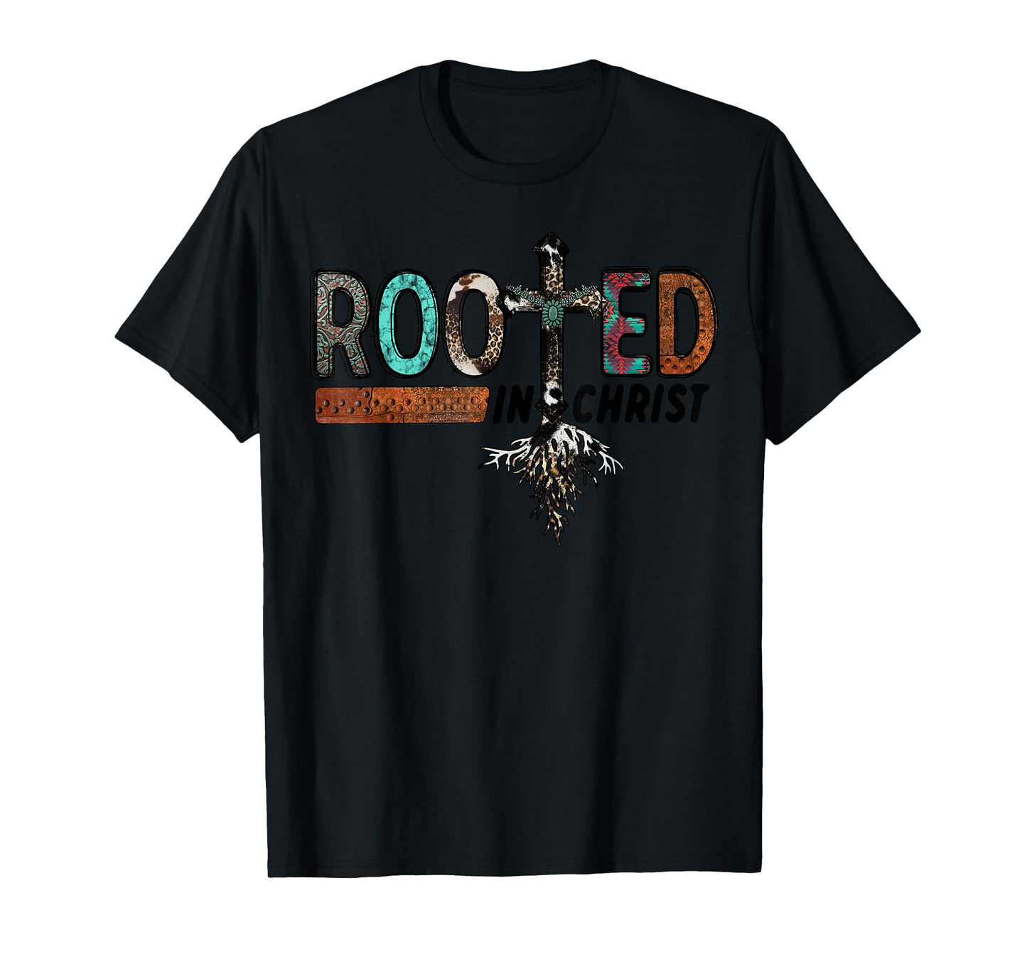 Rooted in Christ Christian Faith Inspirational Design T-Shirt
