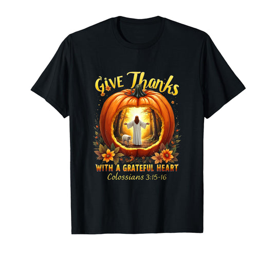 Give Thanks to The Lord Fall Pumpkin Thanksgiving Coquette T-Shirt