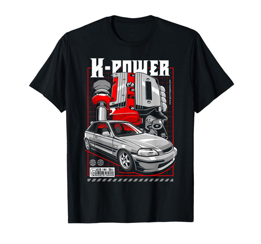 Civic EK K Engine Type R Japanese Car T-Shirt
