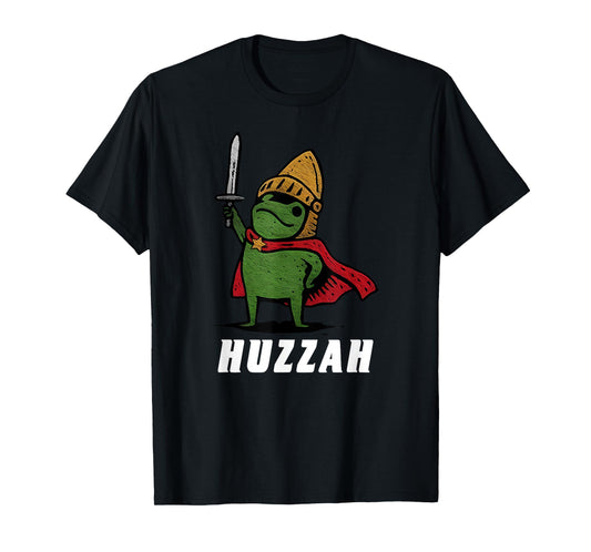 Huzzah Frog Knight Funny Sword Meme Quote T-Shirt