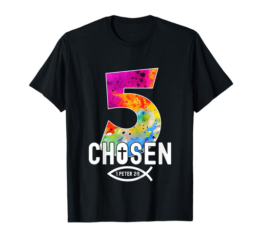 Chosen 5 Religious 5 Years Jesus 5TH Birthday T-Shirt