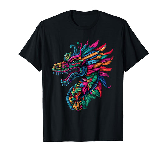 Aztec God Mexican Mythology Quetzalcoatl Feathered Serpent T-Shirt