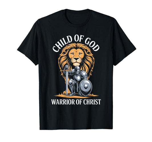 Child of God Warrior of Christ Lion Christian Armor Men T-Shirt