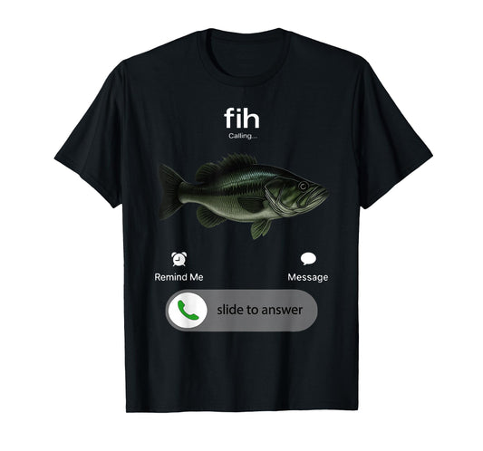Fih Calling Remind me Message Decline Accept Phone Call Fish T-Shirt