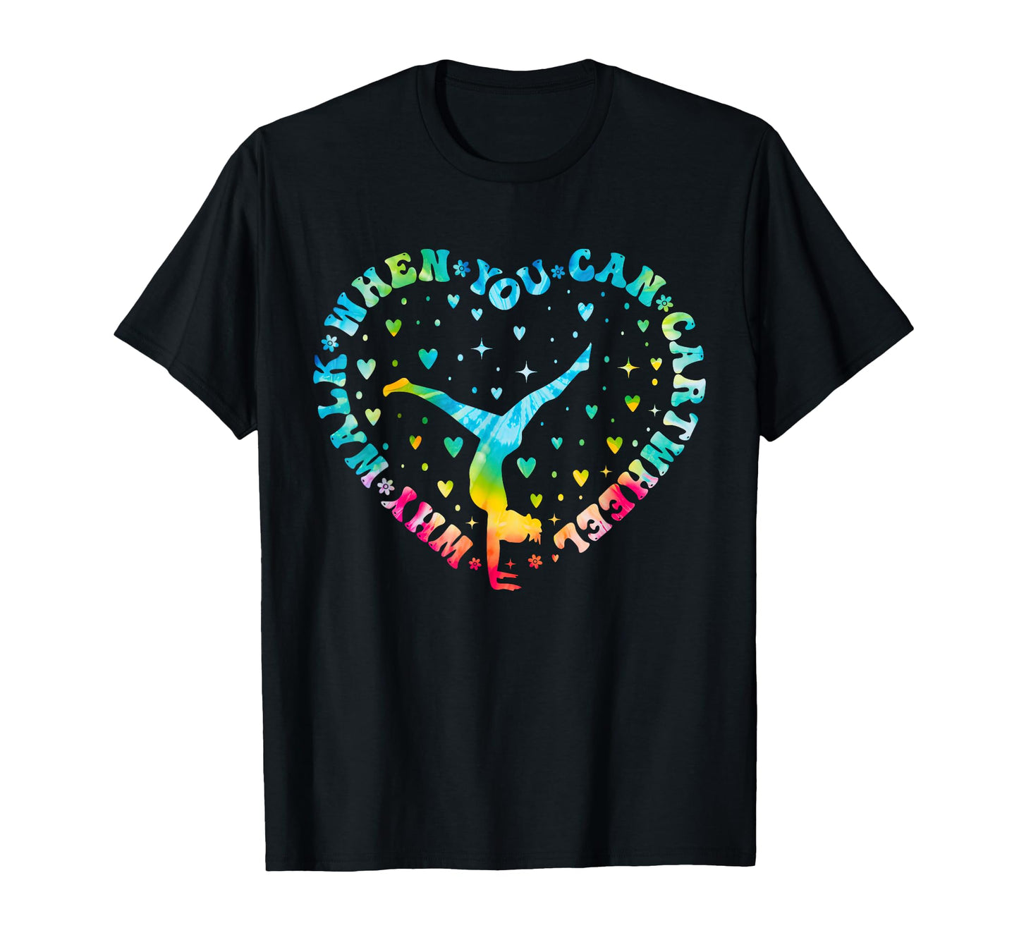 Tie-dye Heart Cartwheel Gymnastics Cheerleader Gymnast Girl T-Shirt