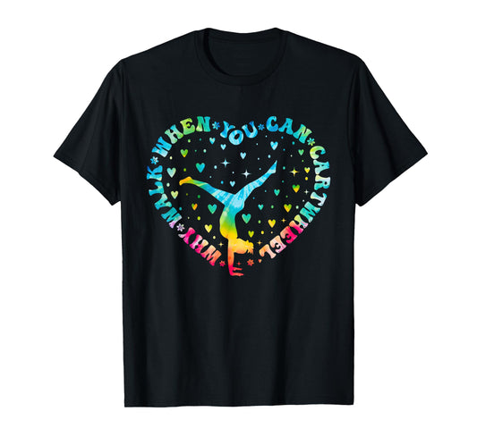 Tie-dye Heart Cartwheel Gymnastics Cheerleader Gymnast Girl T-Shirt