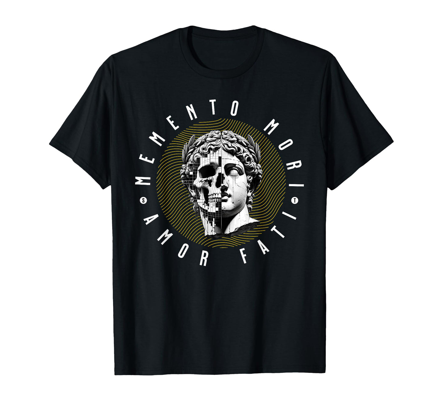 Memento Mori Amor Fati Skull Stoicism Quote T-Shirt