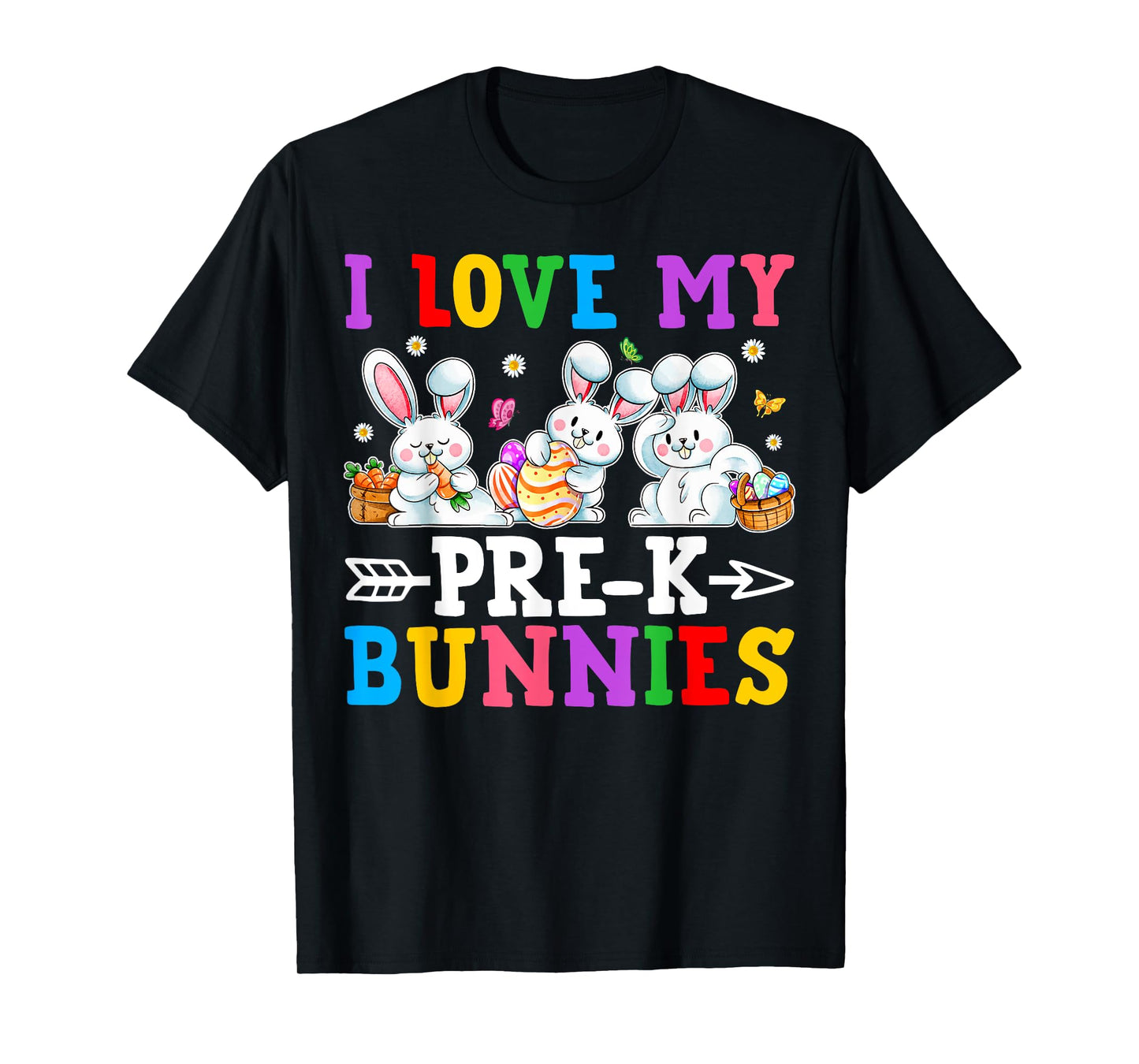 Funny I Love My Pre-K Bunnies Preschool Teacher Easter Day T-Shirt