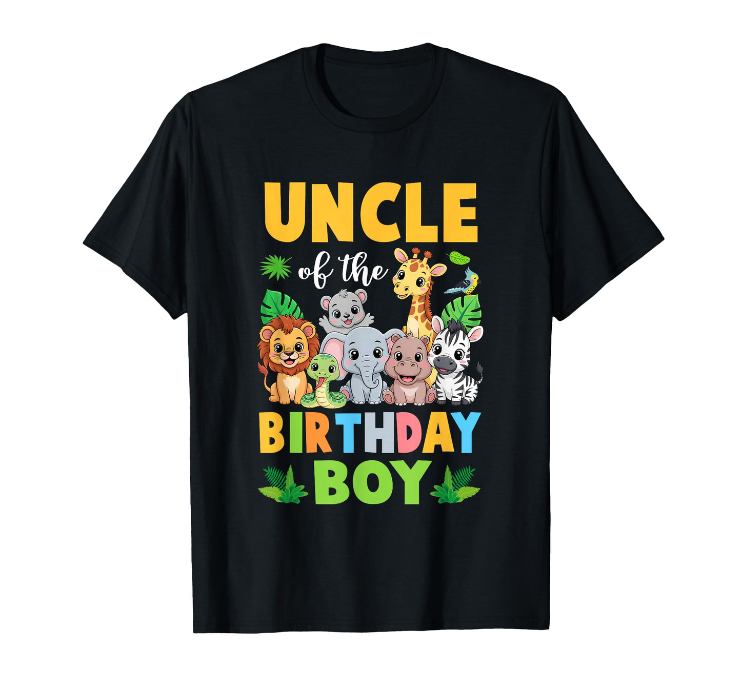 Uncle of The Birthday Boy Kids Safari Jungle Animal T-Shirt