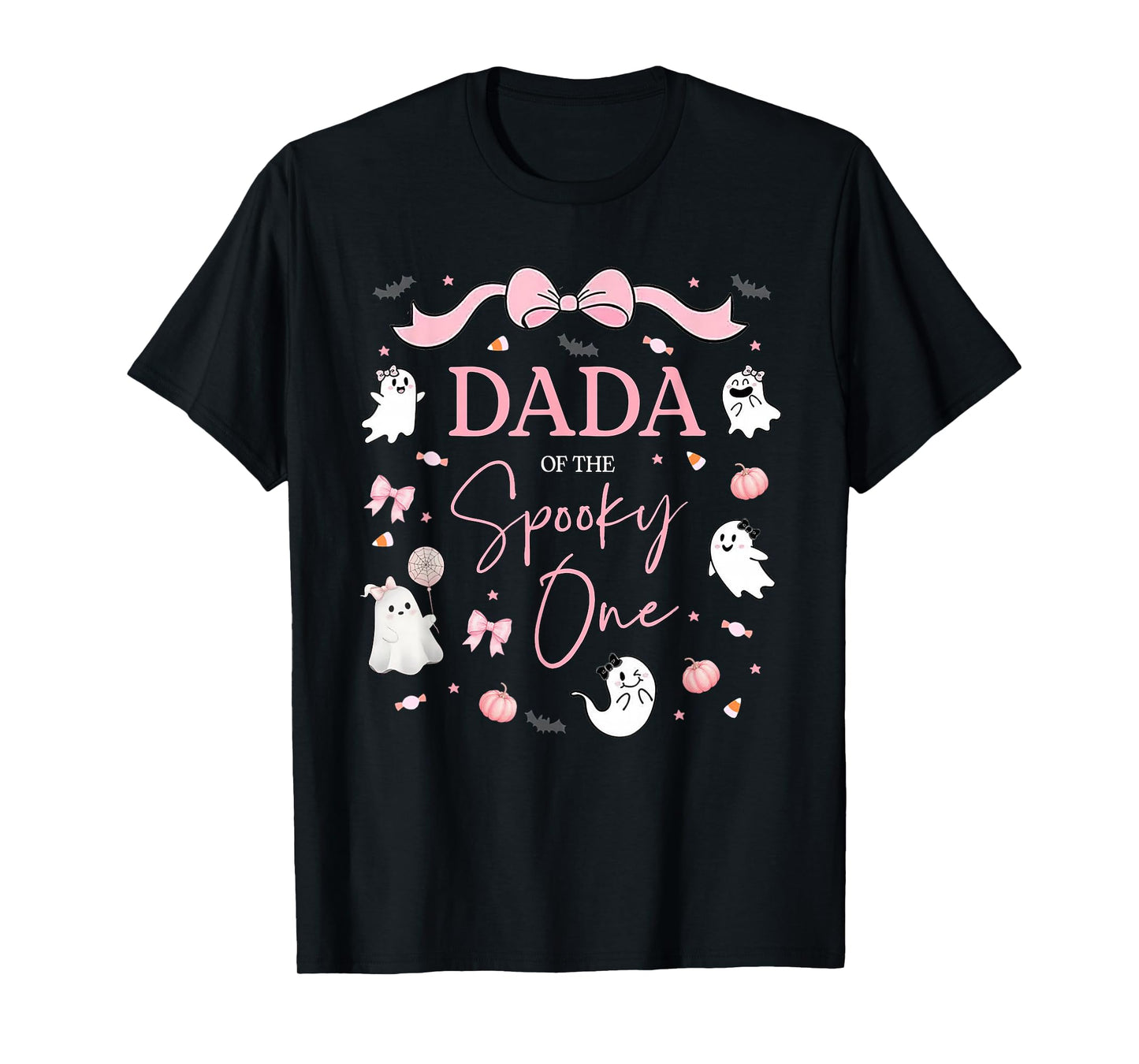 Dada of The Spooky One Birthday Girl Pink Bow Halloween T-Shirt