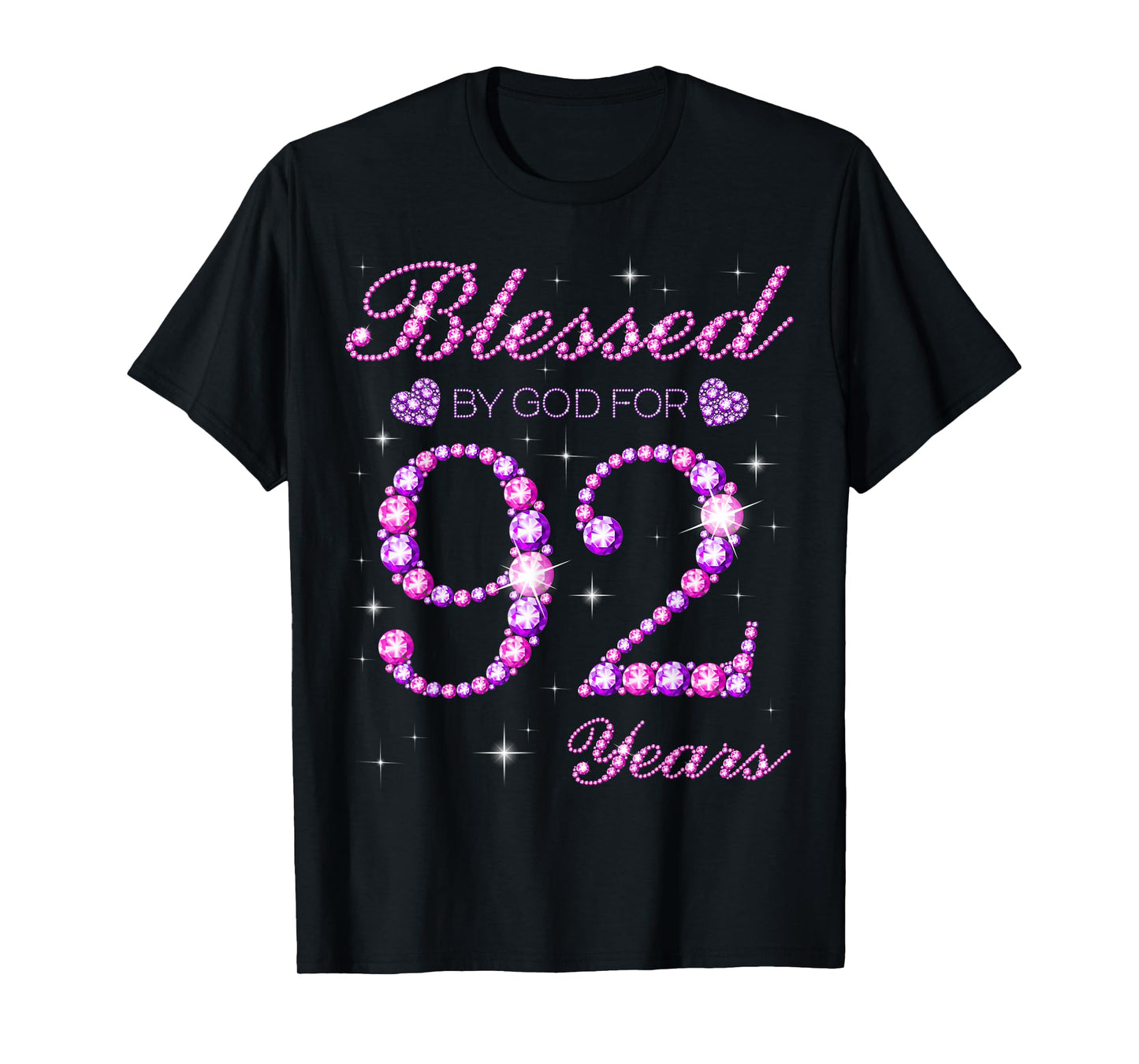 Blessed by God for 92 Years Old 92nd Birthday Party T-Shirt
