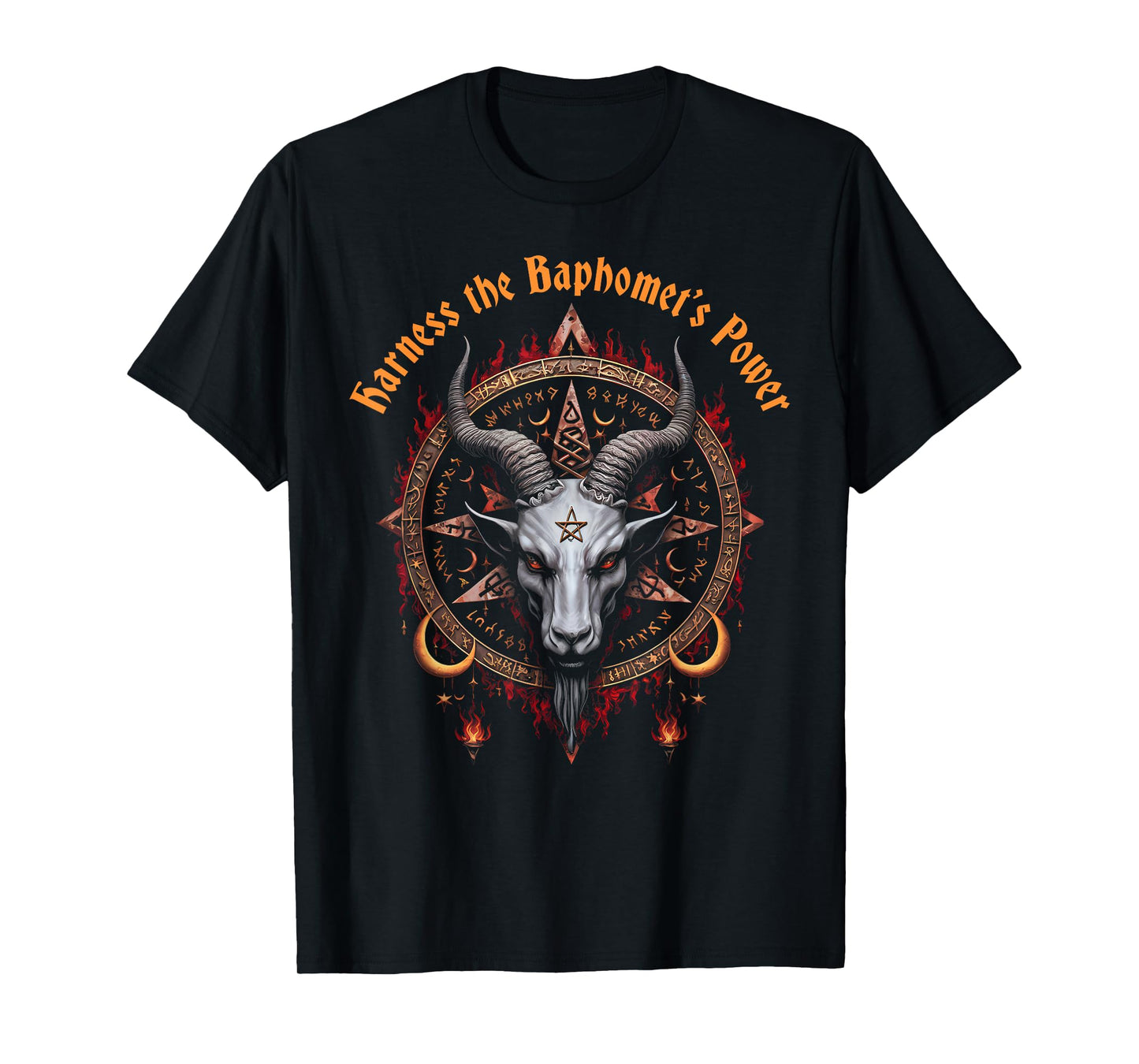 Baphomet Dark Art 666 Antichrist Witch Satan Devil Goat T-Shirt