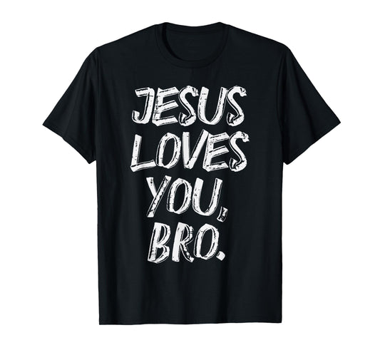 Jesus Loves Bro Religious God Jesus Christian Kids Men T-Shirt