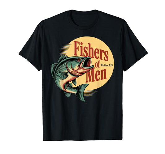 Christian Angler Fishers of Men Matthew 4 19 Verse T-Shirt