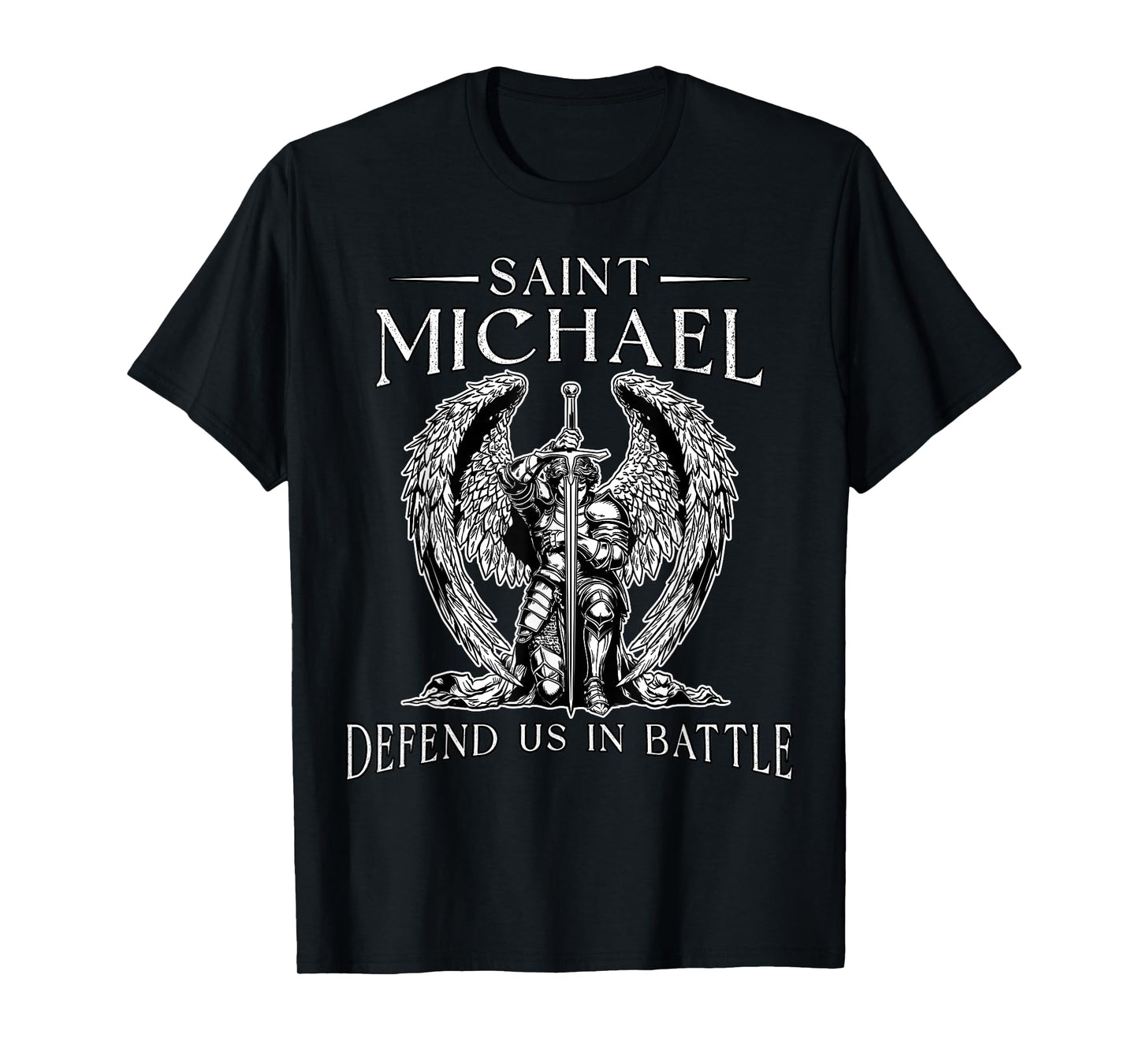 Saint Michael Prayer Defend Battle Catholic Christian Faith T-Shirt