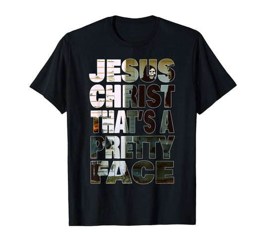 Vintage Jesus Christ, Jesus Pretty Face Quote Graphic T-Shirt