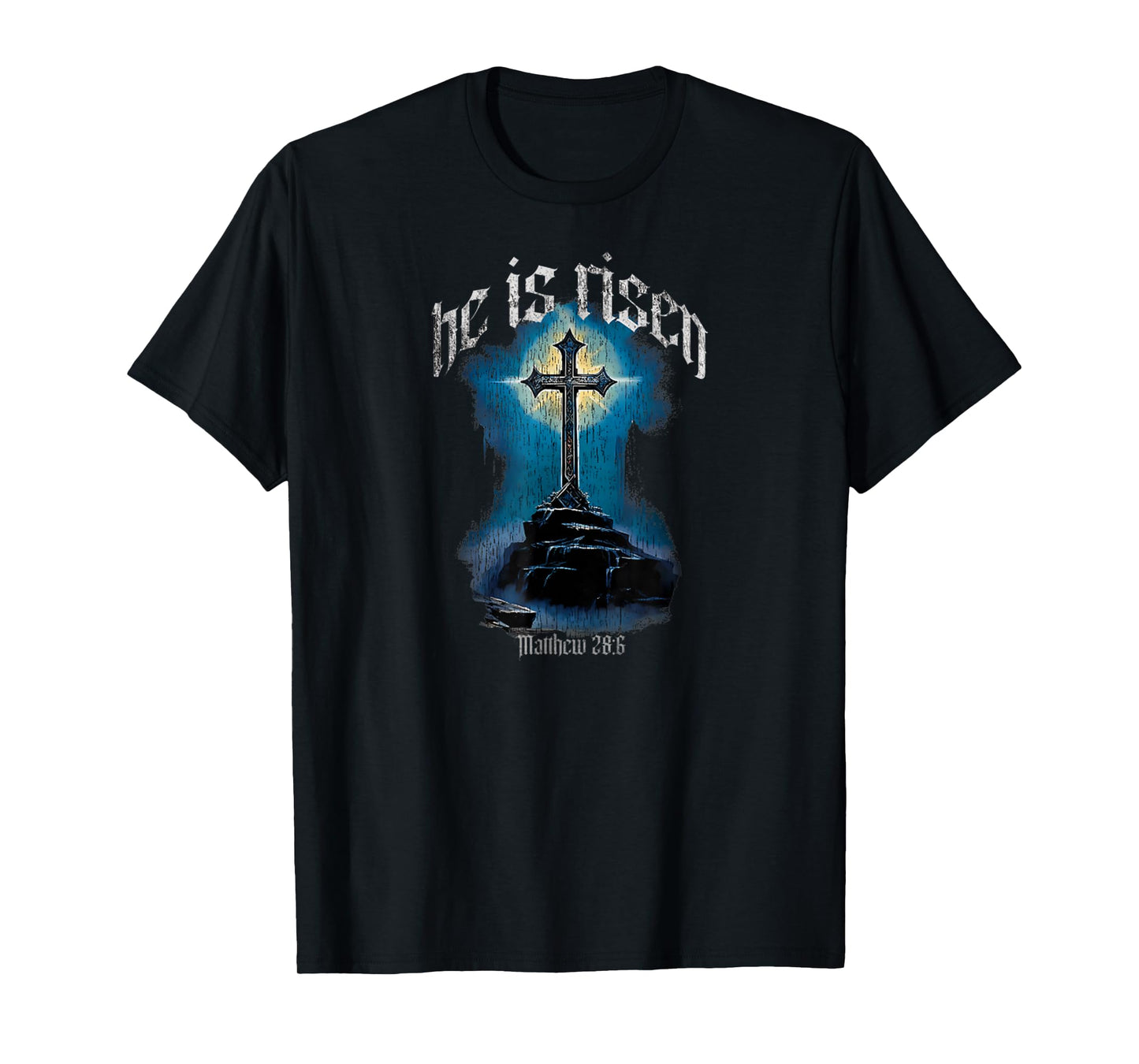 He is Risen Cross Jesus Christian Faith Religious Cross T-Shirt