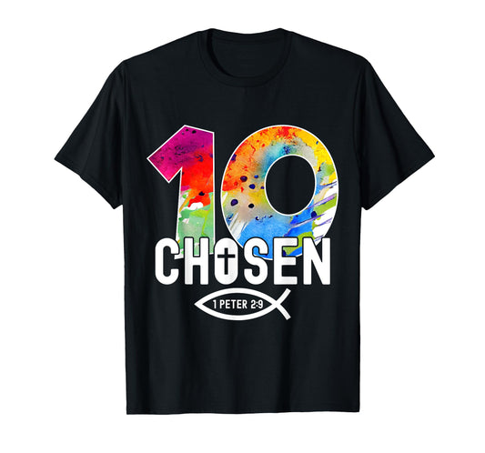 Chosen 10 Religious 10 Years Jesus 10TH Birthday T-Shirt