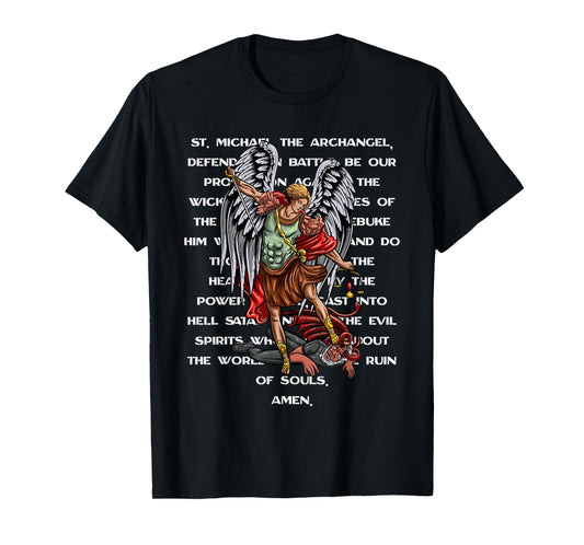 Saint Michael The Archangel Catholic Prayer T-Shirt