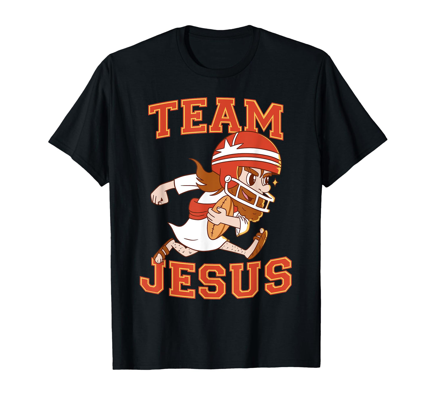 Christian Team Jesus Football Lover Faith Hope Christmas T-Shirt, Black