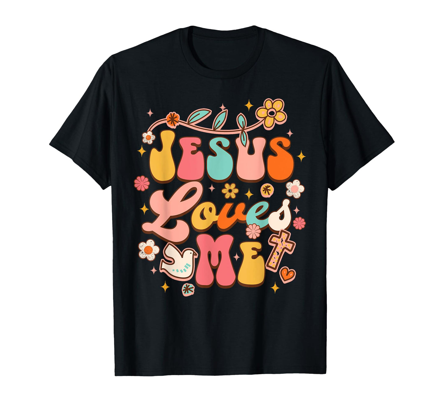 Jesus Loves Me Groovy Christian God Lover Religious Baby T-Shirt