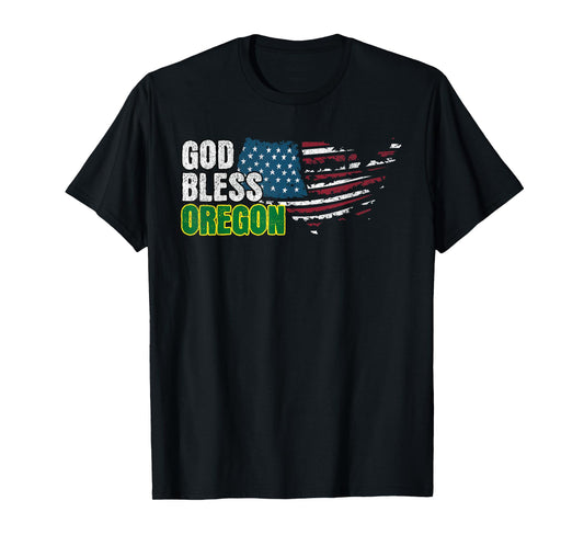 Classic God Bless Oregon Retro Varsity Vintage Oregon Fan T-Shirt