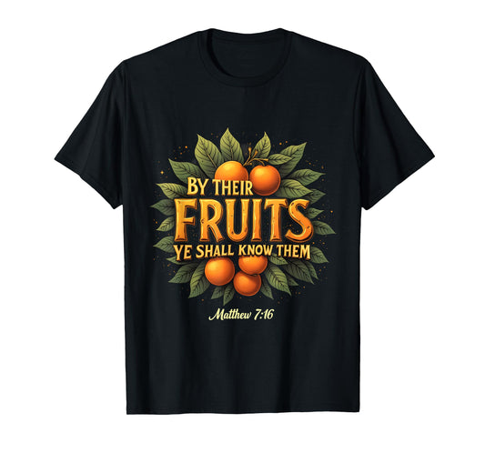 By Their Fruits Ye Shall Know Them Matthew 7:16 Jesus T-Shirt