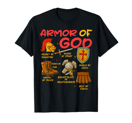 Armor of God Christian Battle Gear Bible Verse Ephesians T-Shirt