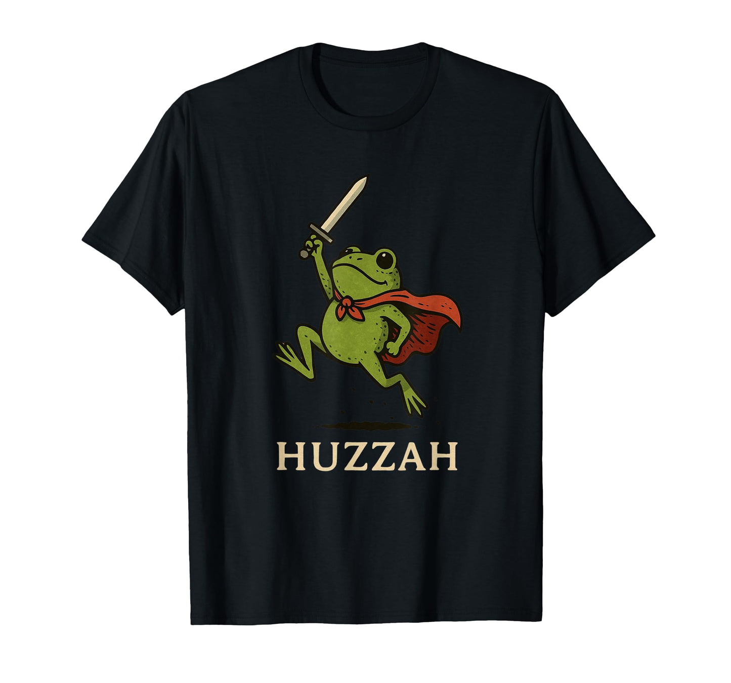 Huzzah Frog Knight Funny Sword Meme Quote T-Shirt