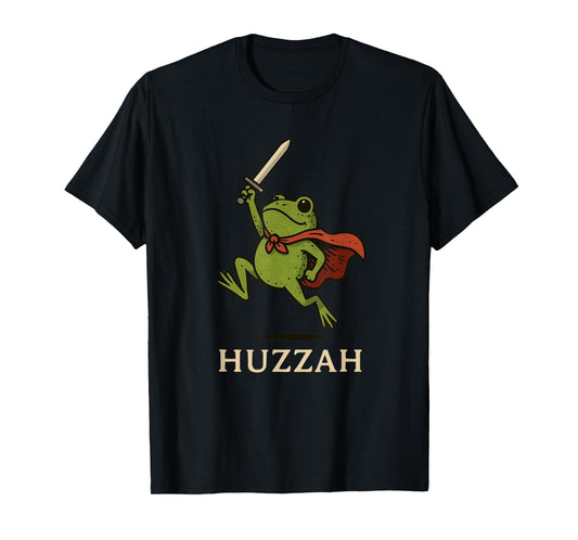 Huzzah Frog Knight Funny Sword Meme Quote T-Shirt
