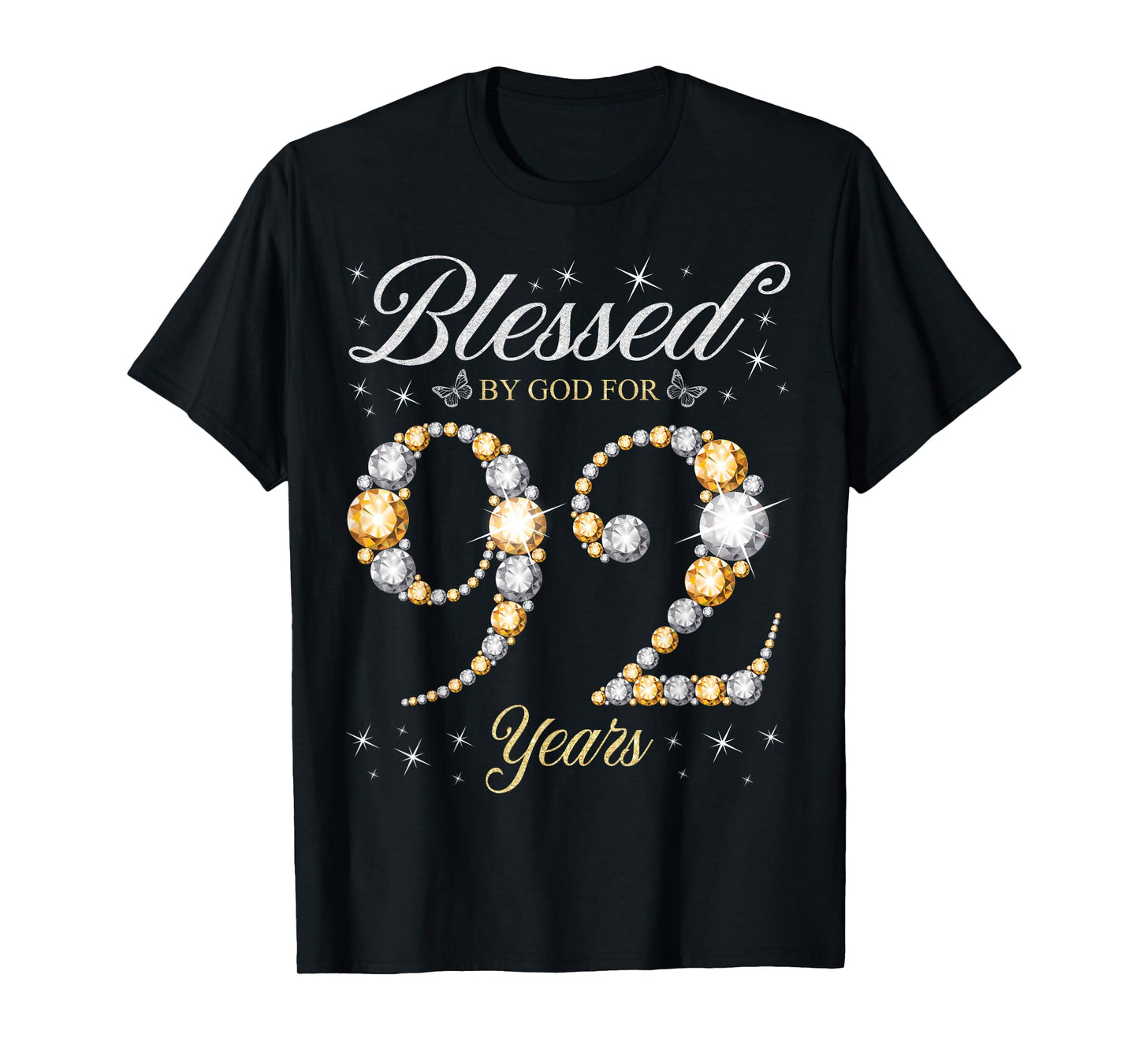 Blessed By God For 92 Years Old 92nd Birthday Party T-Shirt