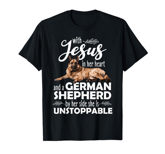 Funny German Shepherd Art For Women Girls Kids Dog Lover T-Shirt