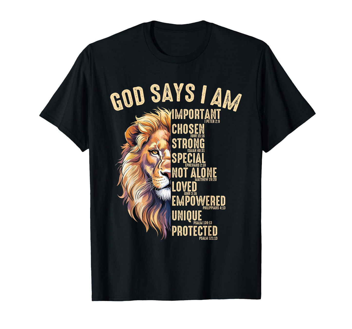 Christian God Says I Am Lion Jesus Son Father Men's T-Shirt