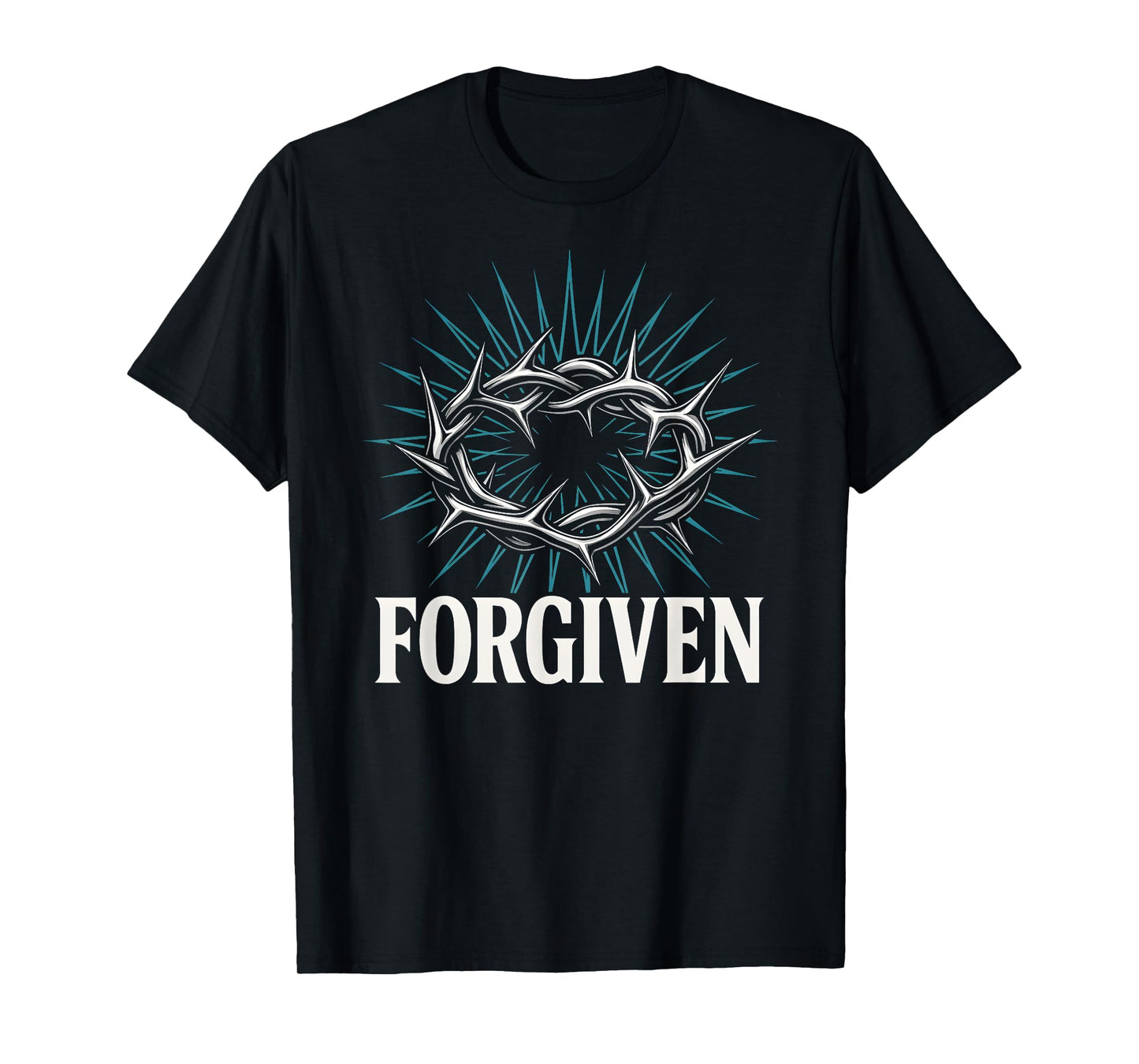 Christian Y2K Faithwave Forgiven Crown of Thorns Christcore T-Shirt