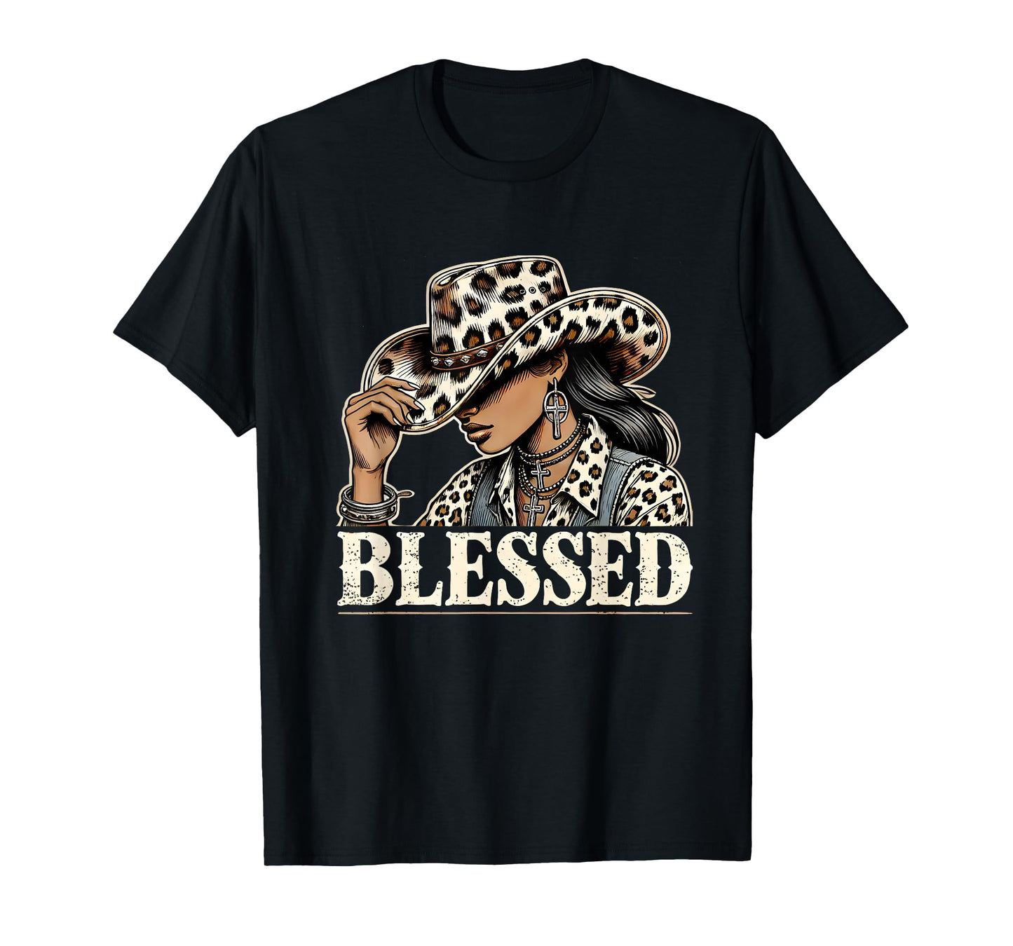 Vintage Cowgirl Black Western Cowgirl African Christian T-Shirt