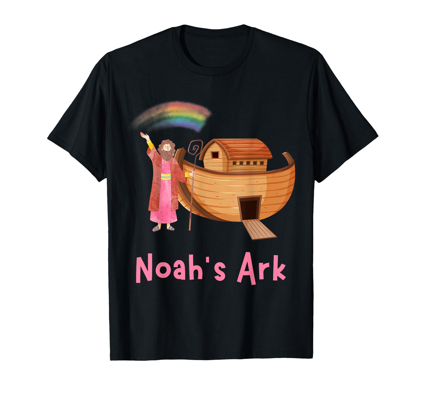 Kids Faith Bible Stories Pink Noah's Ark Girls Toddler Teen T-Shirt