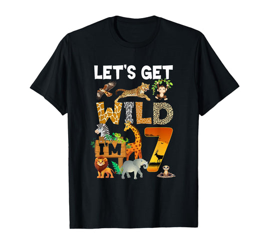 7 Year Old Zoo Birthday Safari Jungle Animal 7Th Bday T-Shirt