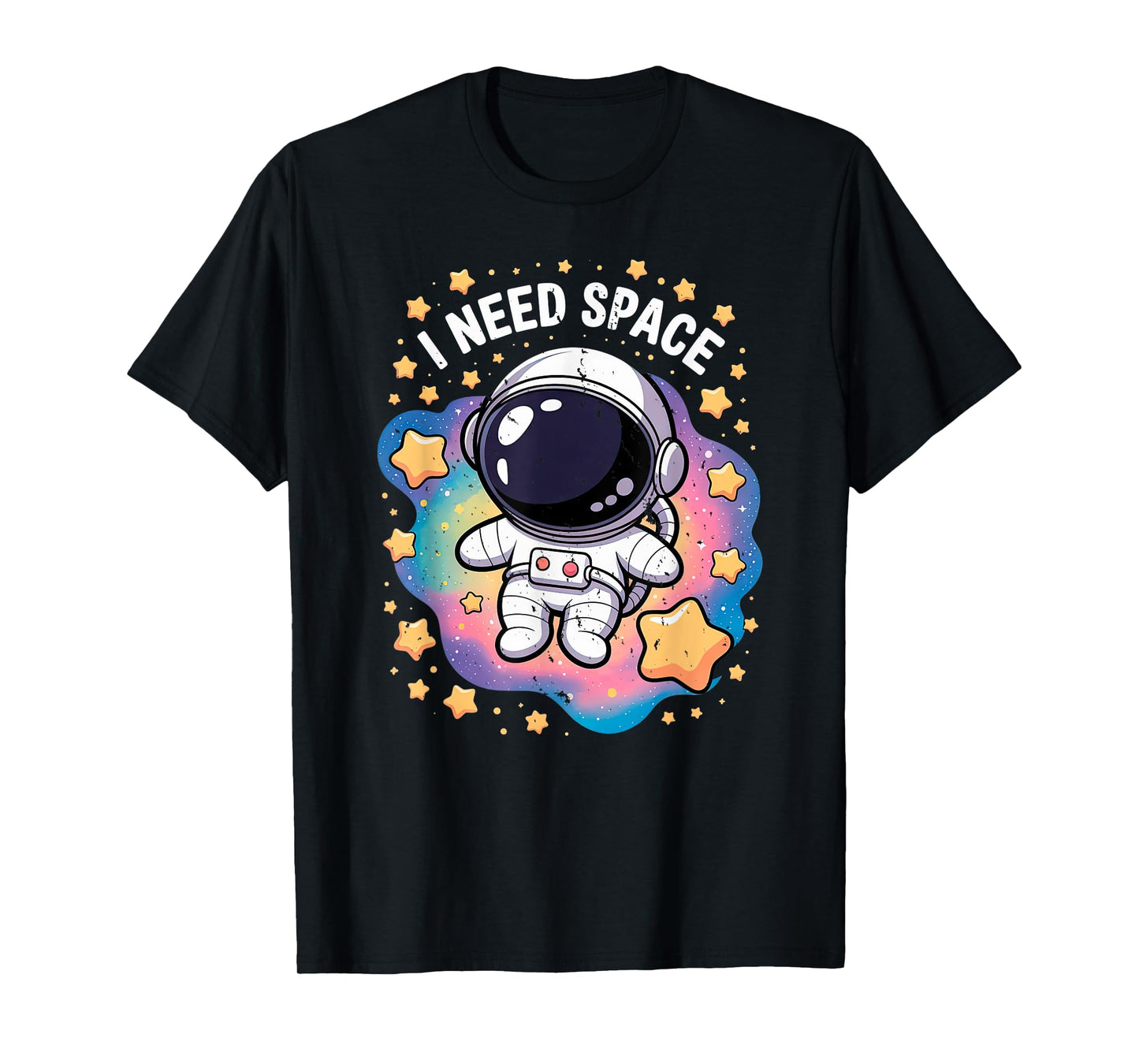 i need space cute astronaut floating with stars and planet T-Shirt