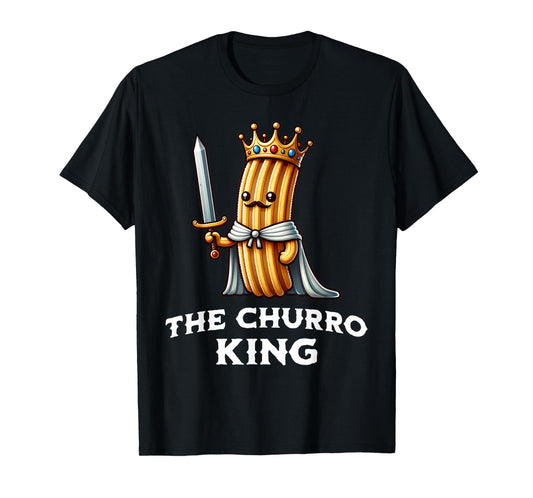 Churro King Funny Churro Mexican Food Illustration T-Shirt