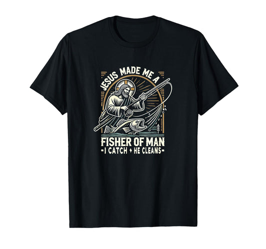 Vintage Jesus Funny Fishing Meme Christ Faith God Bible T-Shirt