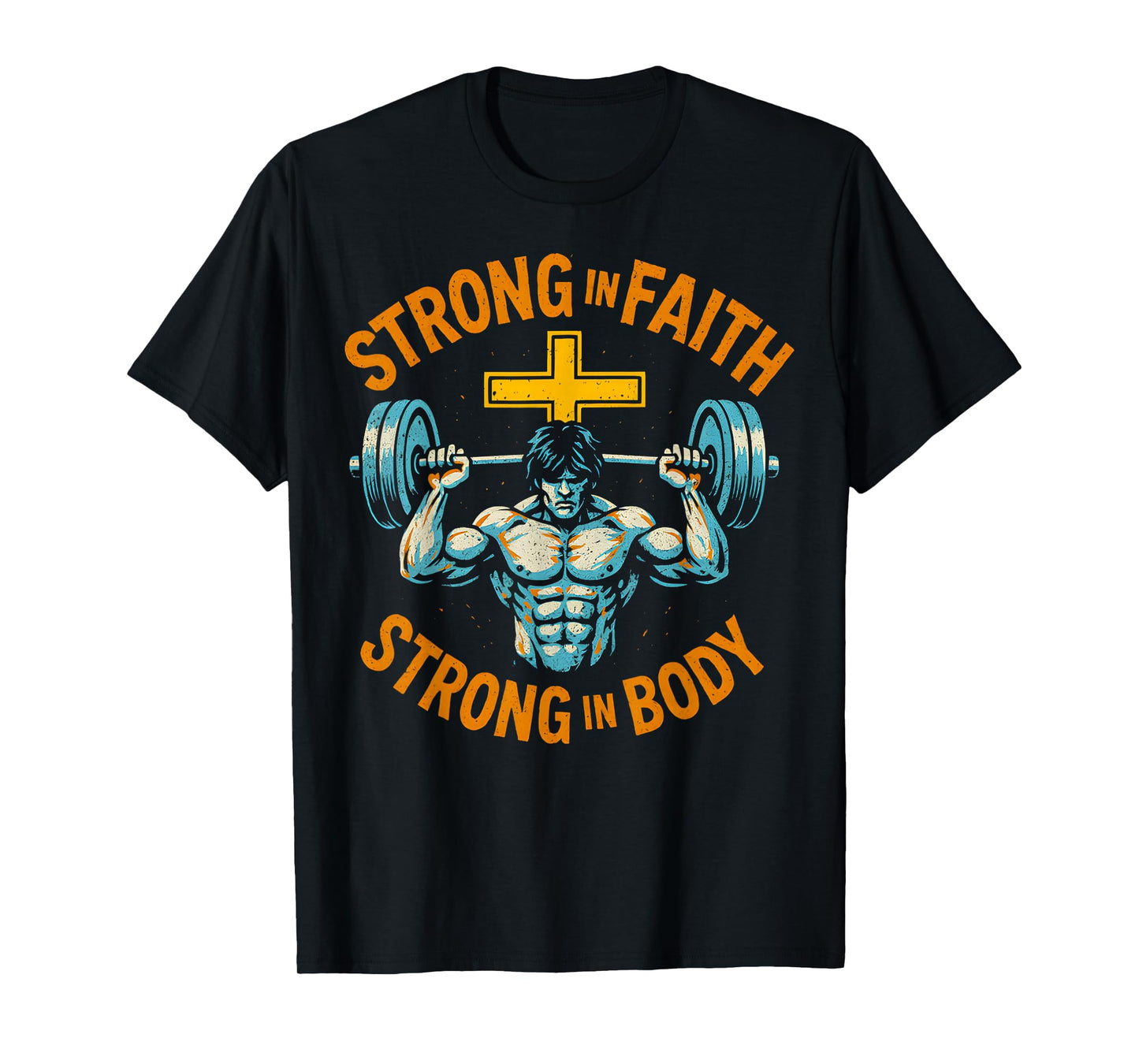 Faith Strong in Faith Strong in Body Cool Mens Christian T-Shirt