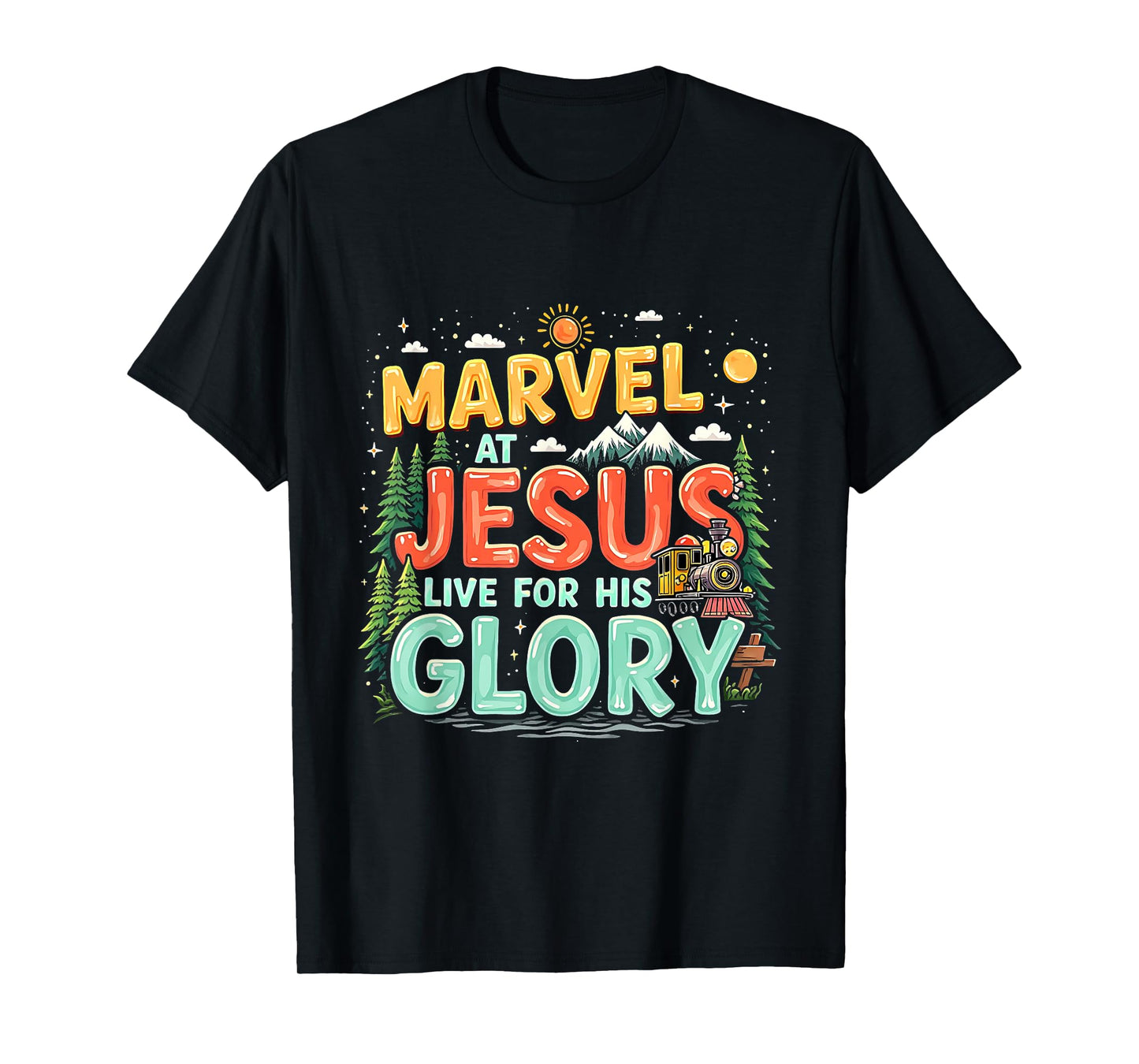 True North Christian Camp VBS 2025 His Glory Junction Train T-Shirt
