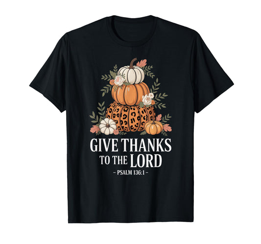 Fall Thanksgiving Pumpkin, Autumn Harvest Bible Verse T-Shirt