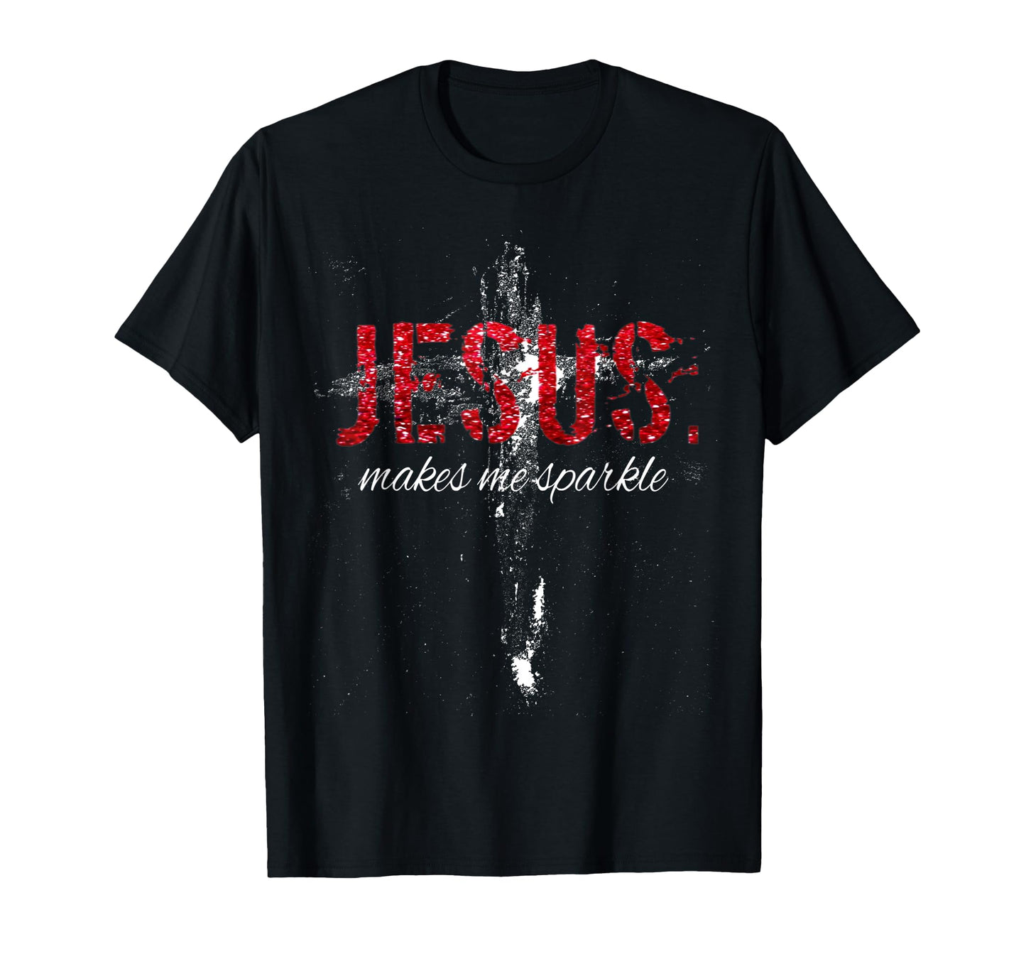 Jesus Makes Me Sparkle Vintage Retro Cross T-Shirt