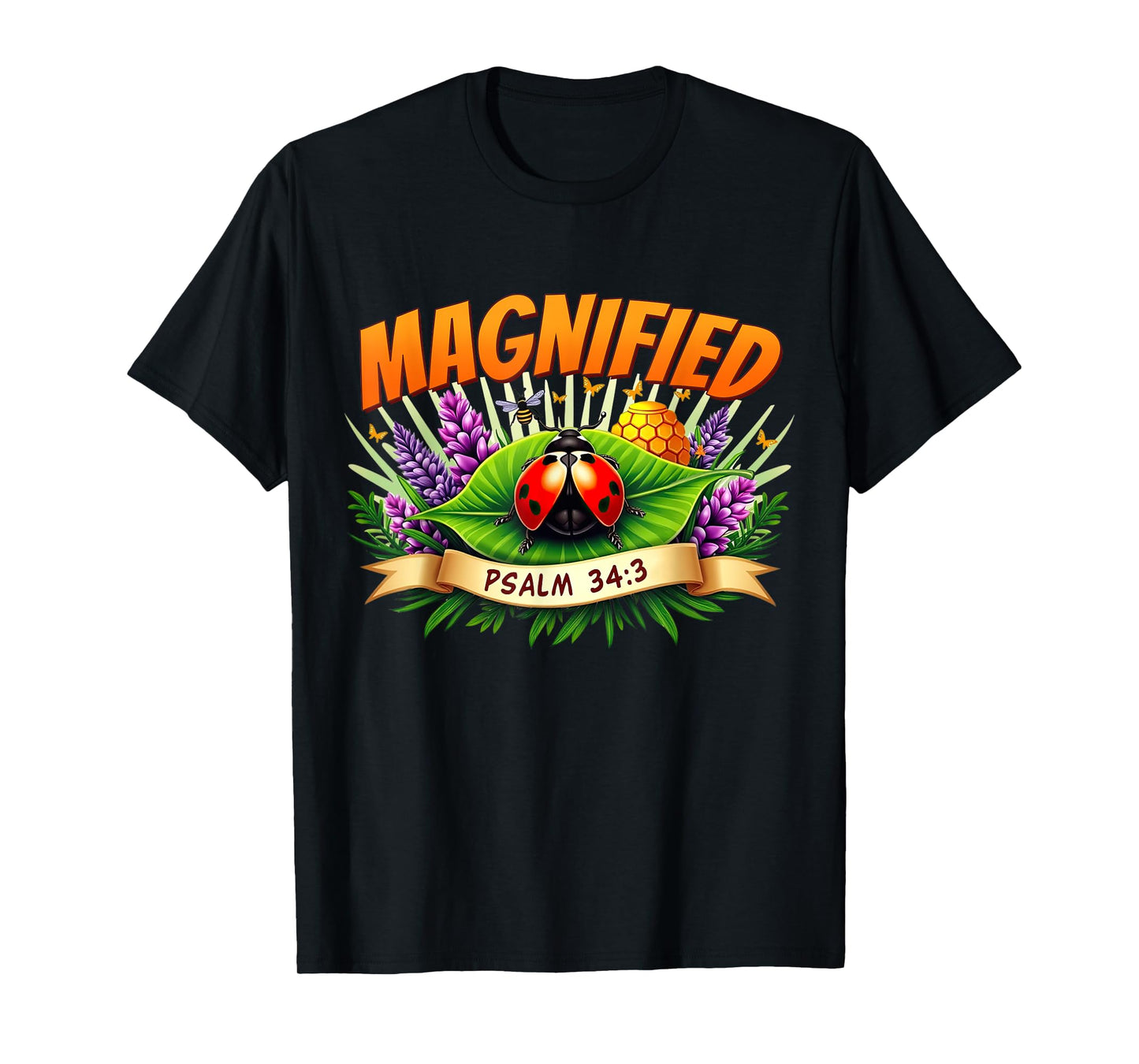 Magnified Christian Bible Verse Summer Vacation Religious T-Shirt